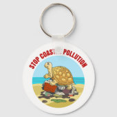 海ストップ汚染ウミガメ環境 キーホルダー (正面)