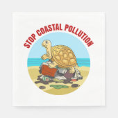 海ストップ汚染ウミガメ環境 スタンダードランチョンナプキン (正面)