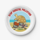 海ストップ汚染ウミガメ環境 ペーパープレート (正面)