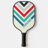海ストライプのノスタルジックヴィンテージ山形 ピックルボールラケット (裏面)