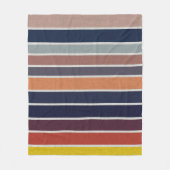 海ストライプの日の出 フリースブランケット (正面)