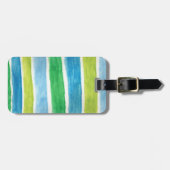 海ストライプの:青と緑 ラゲッジタグ (正面横)