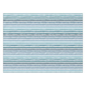 海ストライプ色の色の手書きインスパイアの テーブルクロス (正面(横))