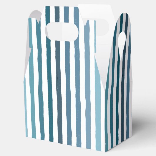 海ストライプ色の色の手書きインスパイアの フェイバーボックス (オープン)