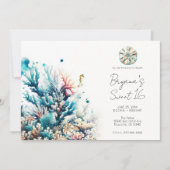 海スプラッシュシーコーラルウォーターのカラースウィート16 招待状 (正面)