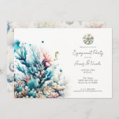 海スプラッシュシーコーラルウォーター婚約パーティ 招待状 (正面/裏面)