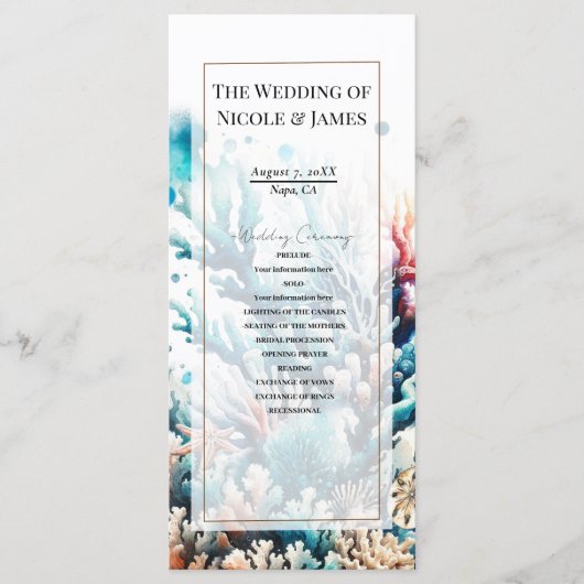 海スプラッシュシーコーラルウォーター結婚式 プログラム (正面)