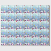 海スプラッシュ下の人魚誕生日歓迎 ラッピングペーパー (フラット)