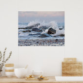 海スプラッシュ水色 ポスター (キッチン)