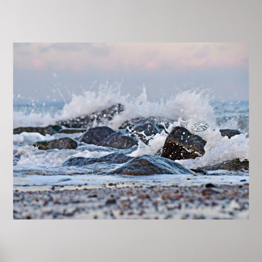 海スプラッシュ水色 ポスター (正面)