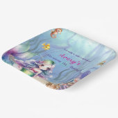 海スプラッシュ誕生日パーティーの下の人魚 ペーパープレート (傾斜あり)