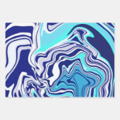 海スワーズ – 動的抽象芸術フロー ラッピングペーパーシート (正面)