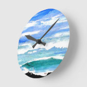 海セレニティシーウェーブズオーシャンスケープDecor Gives ラウンド壁時計 (傾斜)