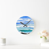 海セレニティシーウェーブズオーシャンスケープDecor Gives ラウンド壁時計 (ホーム)