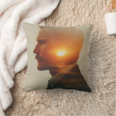 海ソウル：水彩二重露出 クッション (ブランケット)