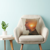 海ソウル：水彩二重露出 クッション (椅子)