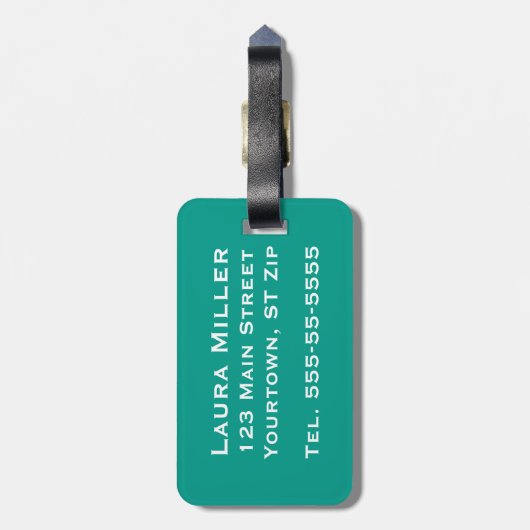 海タイルの幾何学的パタモノグラムのーン ラゲッジタグ (裏面縦)