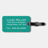 海タイルの幾何学的パタモノグラムのーン ラゲッジタグ (裏面横)