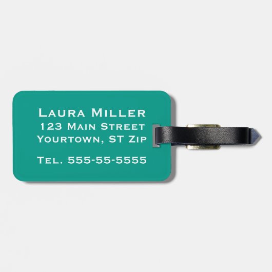 海タイルの幾何学的パタモノグラムのーン ラゲッジタグ (裏面横)