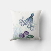 海タコインディゴブルーマウブグリーンアンダーウォーター クッション (裏面)