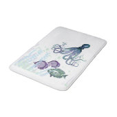 海タコインディゴブルーマウブグリーンアンダーウォーター バスマット (アングル)