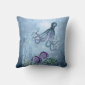 海タコインディゴブルーマウブグリーンT クッション (裏面)