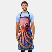 海タコ名前をカスタムする エプロン (着用した状態)