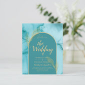 海ターコイズティール（緑がかった色）結婚金ゴールド (スタンド正面)