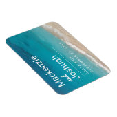 海ターコイズ水ビーチ結婚式保存日 マグネット (右側)