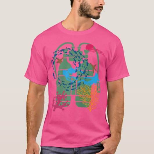 海ダブルタンクTecダイビング海自由海 Tシャツ (正面)