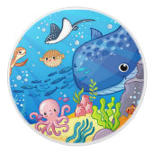 海チェーンセラミックドアノブ セラミックノブ (正面)