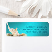 海ティール(緑がかった色)ブルーアクアシーシェルビーチ住所 シール (インサイチュ)