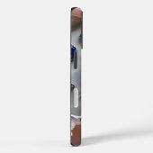 海ティール（緑がかった色）Geodeとアメジスト宝石 – Crystal Marb Case-Mate iPhoneケース (裏面 / 右)