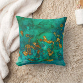 海テクスチャと金ゴールド クッション (ブランケット)