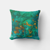 海テクスチャと金ゴールド クッション (正面)