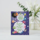 海テーマのお子様の誕生日パーティーの招待 招待状 (スタンド正面)