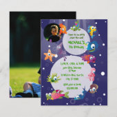 海テーマのお子様の誕生日パーティーの招待 招待状 (正面/裏面)