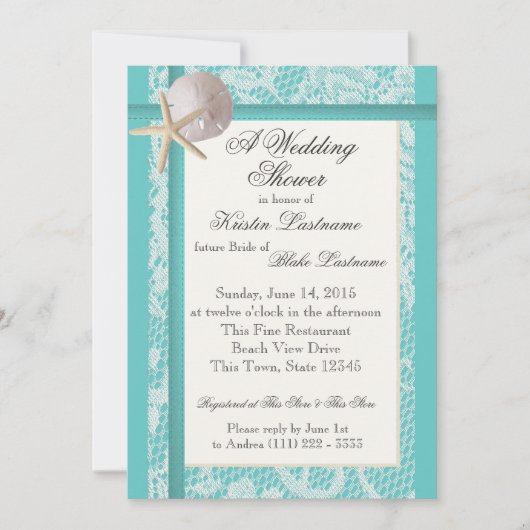 海テーマアクアウェディングシャワー 招待状 (正面)