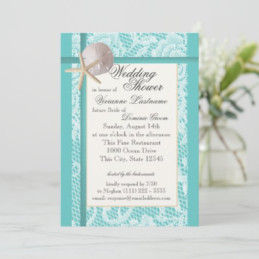 海テーマウェディングシャワー 招待状 (スタンド正面)