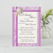 海テーマパープルウェディングシャワー 招待状 (スタンド正面)
