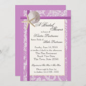 海テーマパープルウェディングシャワー 招待状 (正面/裏面)