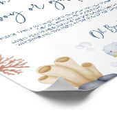 海テーマベビーシャワーゲームサイン ポスター (角)