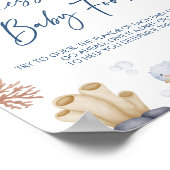 海テーマベビーシャワー推測ベビー食品の兆候 ポスター (角)