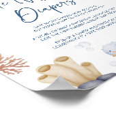 海テーマベビーシャワー深夜おむつサイン ポスター (角)