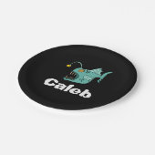 海テーマボーイズ誕生日アングラーフィッシュブラック ペーパープレート (アングル)