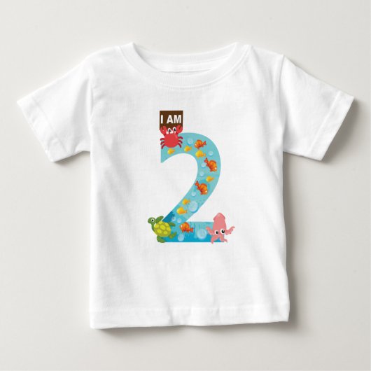 海テーマ第二誕生日 ベビーTシャツ (正面)