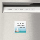 海テーマ結婚式の日付の保存 マグネット (インサイチュ (食洗機))