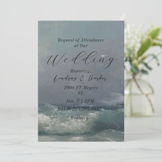 海テーマ結婚式招待状 招待状 (スタンド正面)