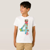 海テーマ4歳の誕生日 Tシャツ (正面フル)