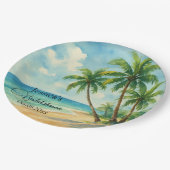 海トロピカルアイランドビーチブライダルシャワー ペーパープレート (アングル)